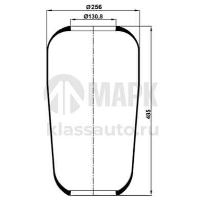 Пневморессора 737N (чулок, конус) MB/IVECO (484х264х130,8) (Auger)