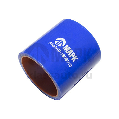 Патрубок радиатора верхний (силикон) синий (Ф50х60) (МАРК)