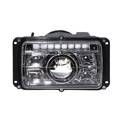 Фара ЕВРО светодиодная с ДХО, указатель  поворота а/м КамАЗ, МАЗ, КРАЗ. УралАЗ