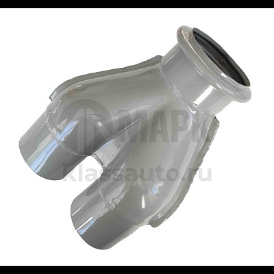 Тройник глушителя (загнутый, соединение под хомут) (6шт в кор)