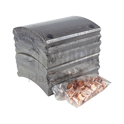 Накладка тормозной колодки  JAC N120/ Компас 12 (160мм) задние (8шт+заклепки) (Автомагнат)