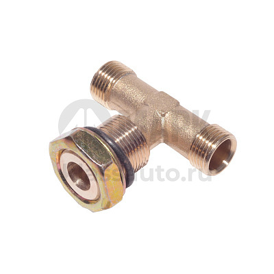 Тройник М18х1,5xМ22х1,5xМ18х1,5 в сборе (L=50x62) (медный) (20шт в уп)