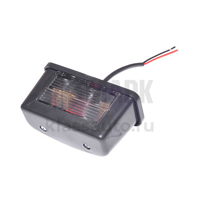 Фонарь подсветки номерного знака б/л черная прямоугольная (Т.А.С.)