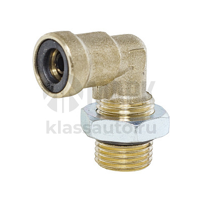 Соединитель трубки ПВХ,полиамид d=6мм М8х1,5 (фитинг угловой) латунь (Аналог CAMOZZI)