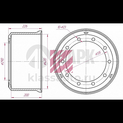Барабан тормозной BPW 0310967190 (ромашка) (420x180/184) (Marshall)