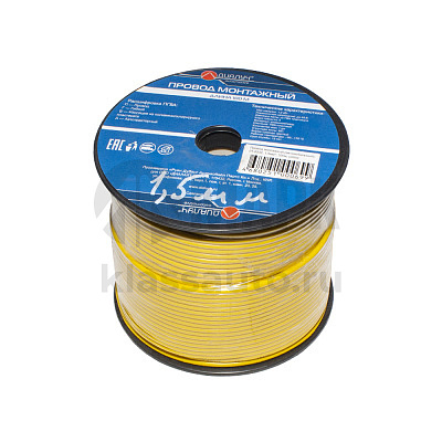 Провод ПГВА-1,5 Диалуч (бухта 100 м) желтый 