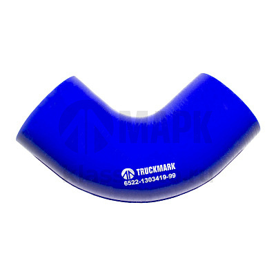 Патрубок радиатора угловой (силикон) синий (Ф60х100*100) (TRUCKMARK)