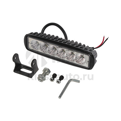 Фара прямоугольная, рассеиваемый свет МТЗ, 6 диодов, 18W, (158x44x40) 12/24V ( Маster Part ) # 100