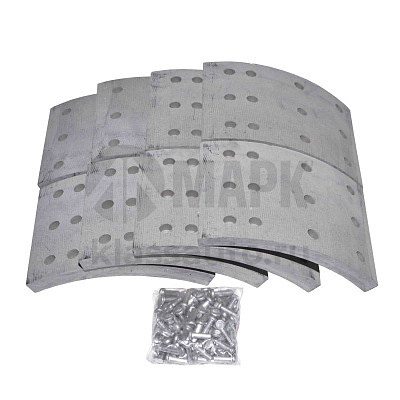 Накладки тормозные L1-8T  133-02-55/133-02-56 (АТИ) (c клепками ) СЗАП Барнаул Р/К