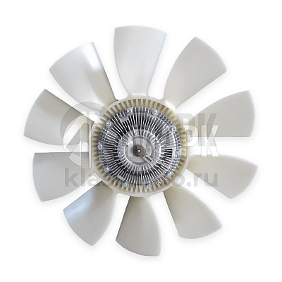 Крыльчатка вентилятора d-550 в сборе с муфтой а/м КАВЗ с дв.CUMMINS (10 лоп)