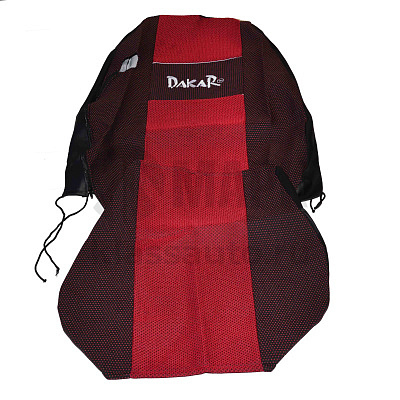 Чехол сиденья красный (2 высоких, 1низк иск кожа) (сетка)