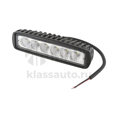 Фара противотуманная OFF-Road (прямоугольная, 6 диодов, рассеиваемый свет) 12/24V 18W (160х55х45)