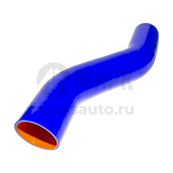 Патрубок радиатора нижний (силикон) синий (Ф70х475) (TRUCKMARK)
