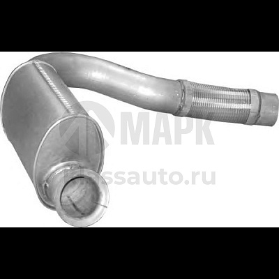 Труба выпускная в сборе с резонатором и гофрой A9414900919 а/м КамАЗ 5490/ MB Axor (DINEX)
