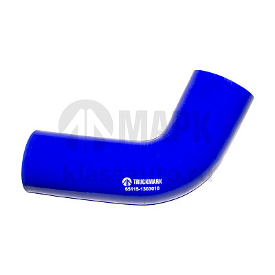 Патрубок радиатора верхний ЕВРО (силикон) синий (Ф60x260) (TRUCKMARK)