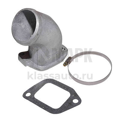 Патрубок помпы Евро 6520 (в сборе с хомутом и прокладкой)