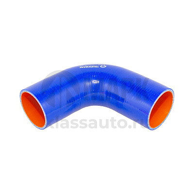 Патрубок радиатора нижний (силикон) синий (Ф60x130/130) (TRUCKMARK)