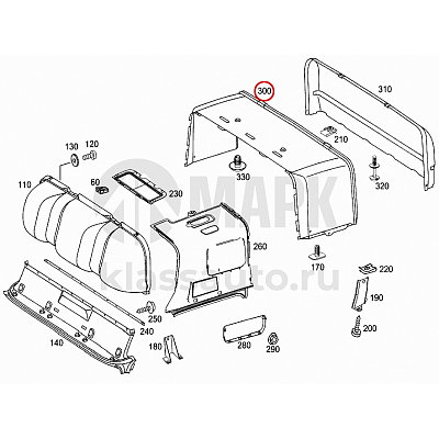 Обшивка крыши спального места (ВЫСОКАЯ крыша) а/м КАМАЗ 5490/ MB Axor (Mercedes Benz)
