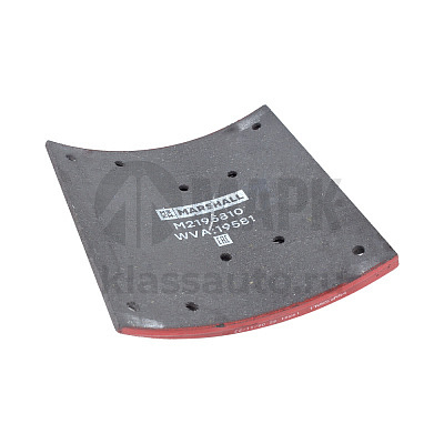 Накладки тормозные 19581/19582 (STD) с клепками (410x223) MAN / MB (Marshall)