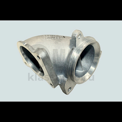 Патрубок впускного коллектора (ISF2.8) Г-образный, металл. на 3 болта DVMARK