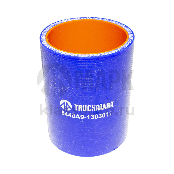 Патрубок радиатора верхний (силикон) синий (Ф54х80) (TRUCKMARK)