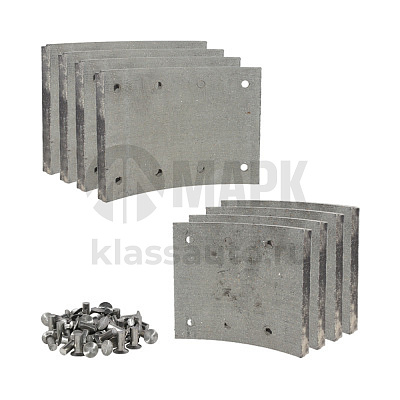 Р/к тормозных колодок Камаз 53229 (4 коротких, 4 длинных) (4х3) БзАТИ