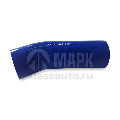 Патрубок радиатора верхний (силикон) синий (Ф60x191)(125шт в кор)