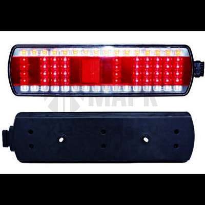 Фонарь задний светодиод (разъем сбоку) левый а/м Камаз, СуперМАЗ (Руденск)