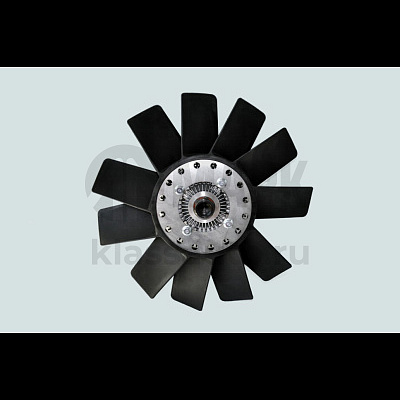 Крыльчатка вентилятора d-380 в сборе с муфтой на дв.CUMMINS ISF2.8 (11лоп)
