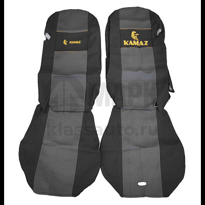 Чехол сиденья на 5490 серый 2 высоких,отверстие под ремень (сетка)