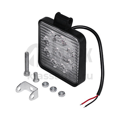 Фара противотуманная OFF-Road SLIM (Квадратная, 9 диодов, направленный свет) 12/24V 27W (105х28х125)