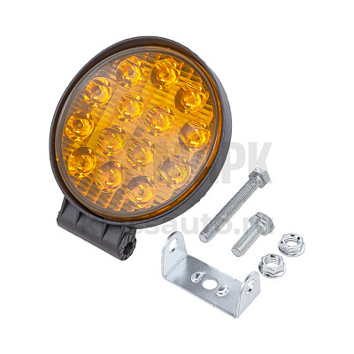 Фонарь стробоскоп/постоянно оранжевый (14 диодов, 2 режима, квадратная, 3 провода, 12-24В) (КЭП)