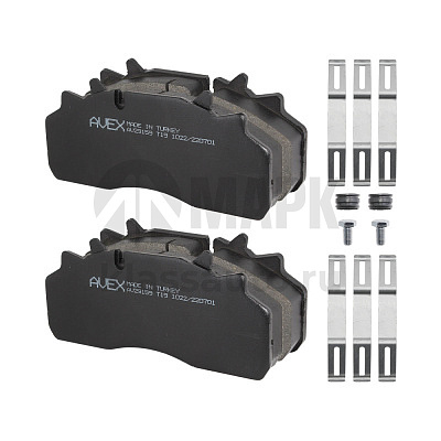 Колодки дисковые 29126 (29159) с установочным комплектом (210.5x93x30) SAF/ Wabco КамАЗ 4308 (Avex)