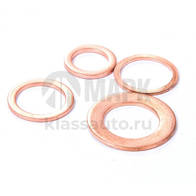 Шайба медная 22.0х27.0х1.5 плоская, пробки а/м КАМАЗ (з-д)
