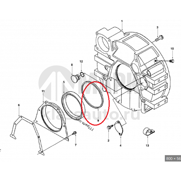 Уплотнение картера маховика (сальника коленвала) дв. ISL
