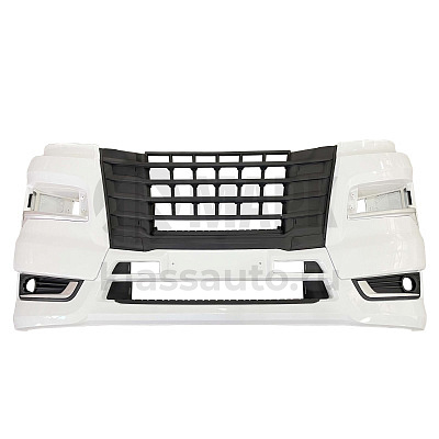 Бампер передний, цвет белый (ЗАО ПТФК Технотрон) в сборе средний и нижний пояс