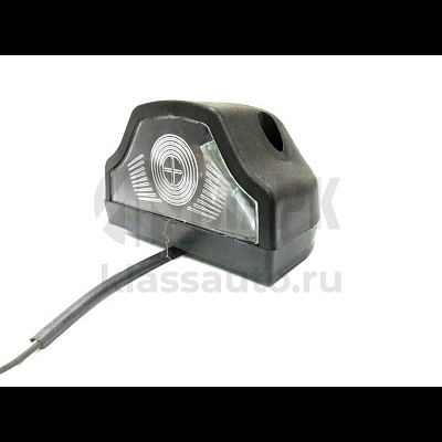 Фонарь подсветки номерного знака (под лампочку, черный корпус, пласт) 