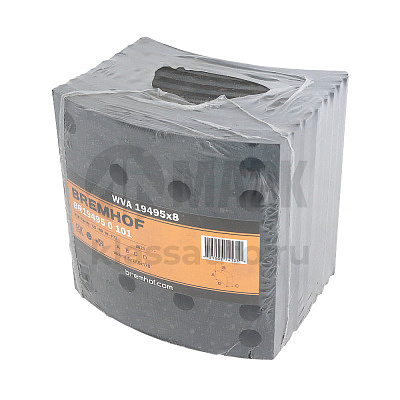 Накладки тормозные 19495 (STD) 410x183 а/м MAN/MB/Камаз 6580 без клепок (BREMHOF)