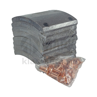 Накладка тормозной колодки JAC N90/ Компас 9 (120мм) передние (8шт+ заклепки) 3501105JE7(Автомагнат)