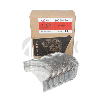 Вкладыш к/в 0,5 коренной верхний (4-6BT, ISBe) 4938934 3978818 DVMARK