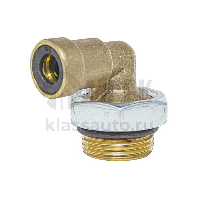 Соединитель трубки ПВХ,полиамид d=8мм М22х1.5 9 (фитинг угловой) латунь (Аналог CAMOZZI)
