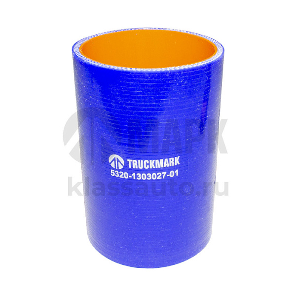 Патрубок радиатора средний (силикон) синий (Ф70x120) (TRUCKMARK)