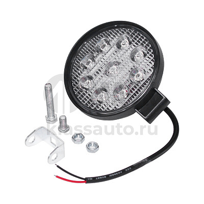 Фара противотуманная OFF-Road SLIM (Круглая,9 диодов, рассеиваемый свет) 12/24V 27W (115х30х125)