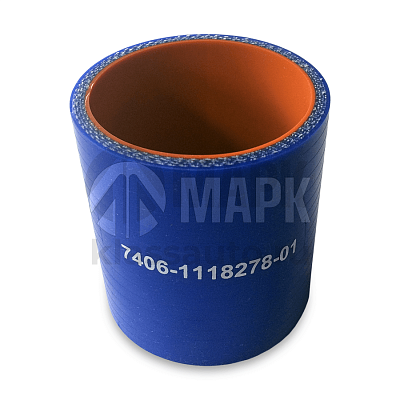 Патрубок ТКР ЕВРО (силикон) синий усиленный Ф56x69