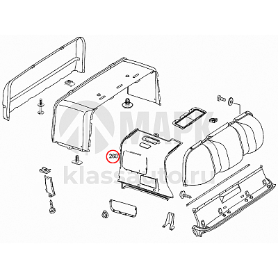 Панель крыши (обшивка потолка, правая, высокая крыша) а/м КамАЗ 5490/Axor (Mercedes Benz)
