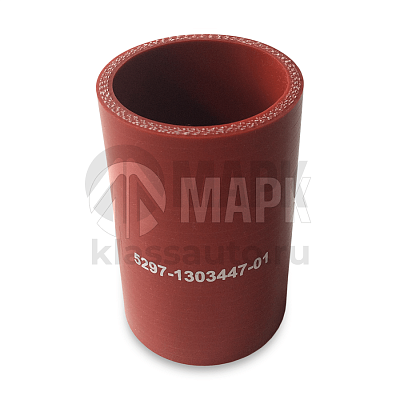 Патрубок радиатора а/м НЕФАЗ (силикон) красный (Ф55x100) (TRUCKMARK)