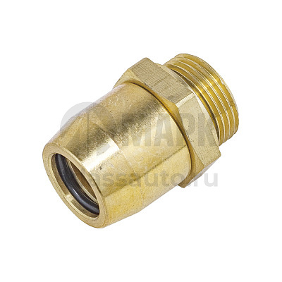Соединитель трубки ПВХ (фитинг прямой, наружная резьба) М22хТ16 (латунь аналог Sirit) 