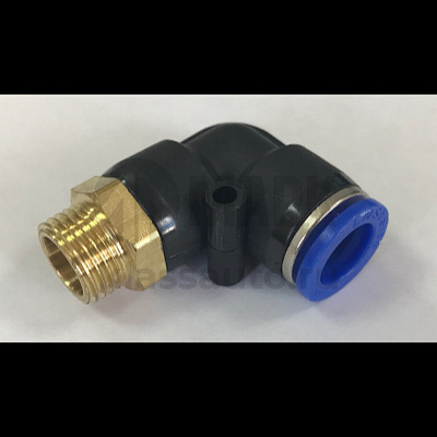 Фитинг соед. для трубок ПВХ,металл. Ф12 мм (уголок) М22х1,5 нар.резьба (50шт/25шт)