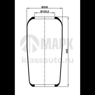 Пневморессора 1885N1 (баллон) MAN, МАЗ, IVECO (445/230-130.8/130.8) (PEGA)