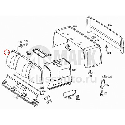 Обшивка крыши передней части (ВЫСОКАЯ КРЫША) а/м КамАЗ 5490/Axor (Mercedes Benz)
